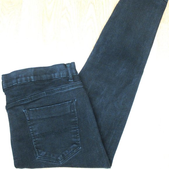 38x27 DIESEL TAPERED LEG JEANS COTTON/SPANDEX JEANS BLACK Sz 38W x 27L - Picture 1 of 7